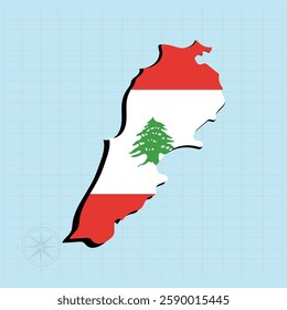 Lebanon map Design Vector illustration graphic