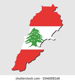 Lebanon Map Flag