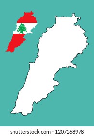 Lebanon map with flag decoration