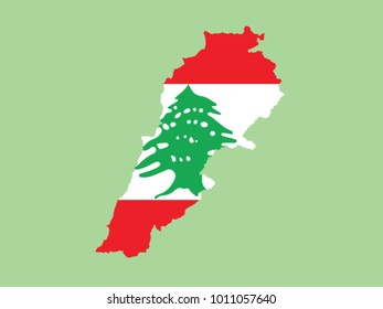 Lebanon Map Flag Territory Map