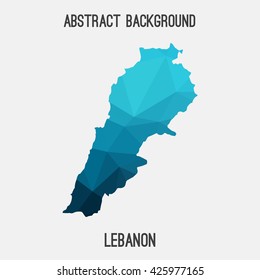 Lebanon map in geometric polygonal style.Abstract tessellation,modern design background. Vector illustration EPS8