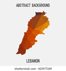 Lebanon map in geometric polygonal style.Abstract tessellation,modern design background. Vector illustration EPS8