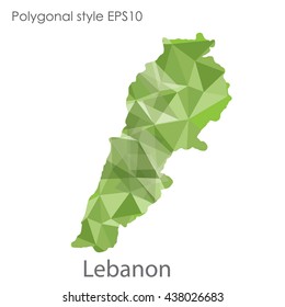 Lebanon map in geometric polygonal style.Abstract tessellation,modern design background. Vector illustration EPS10