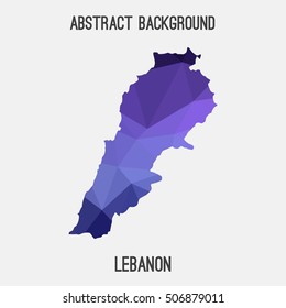 Lebanon map in geometric polygonal,mosaic style.Abstract tessellation,modern design background,low poly. Vector illustration.