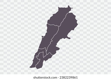 Lebanon Map Graphite Color on White Background quality files Png