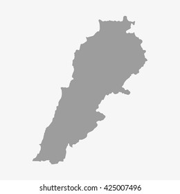 Lebanon  map in gray on a white background