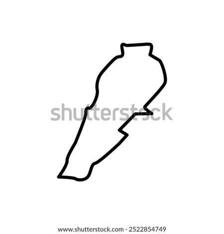 Lebanon map icon. Lebanon outline map. Simple icon design. Vector illustration