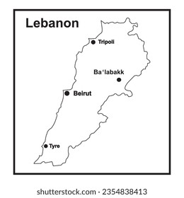 Lebanon map icon vector illustration symbol design