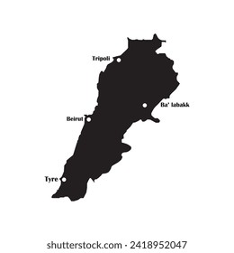 Plantilla de logotipo de ilustración del vector del mapa del Líbano