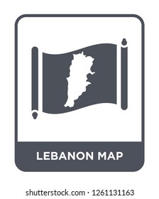 lebanon map icon vector on white background, lebanon map trendy filled icons from Countrymaps collection, lebanon map simple element illustration