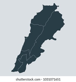Lebanon map on gray background vector, Lebanon Map Outline Shape Gray on White Vector Illustration,
High detailed Gray illustration map Lebanon.