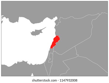  Lebanon map on gray base 