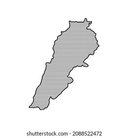 Lebanon Map on white background-vector thin line icon. Free Vector