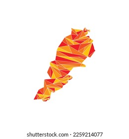 Lebanon Map Polygon Vector Design
