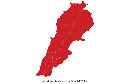 Lebanon map red color