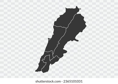 Lebanon Map Shadow Color on White Background quality files Png