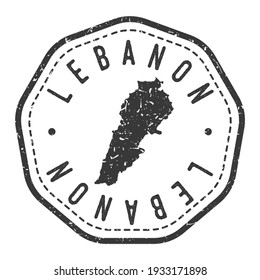 Lebanon Map Stamp Retro Postmark. Silhouette Postal Passport. Seal Round Vector Icon. Badge Vintage Postage Design.