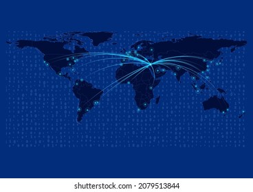 Libanon Karte für Technologie-, Innovations- oder Exportkonzepte. Verbindungen des Landes zu großen Städten auf der ganzen Welt. Die Datei eignet sich für die digitale Bearbeitung und Drucke aller Größen.