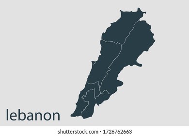 lebanon  map vector, Abstract design vector illustration Eps 10. Navy color.High Detailed on white background.
