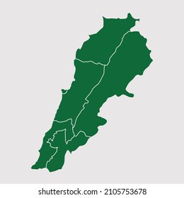 Mapa del Líbano vector, Abstract diseño ilustración vectorial Eps 10. Color de la paleta verde. Alto detalle sobre fondo blanco.