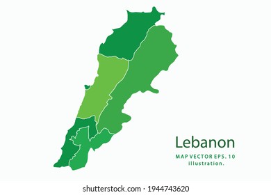 Lebanon map. Vector eps10. green color. on white backgrounds.