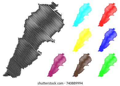Lebanon map vector illustration, scribble sketch Lebanon