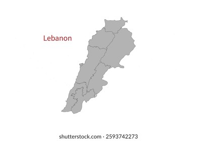 Lebanon Map vector illustration. Lebanon Map silhouette
