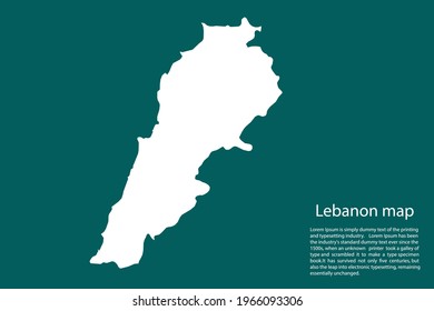 Lebanon map vector, isolated on Green  background