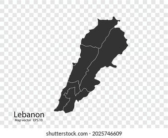 Lebanon map vector, isolated on transparent background