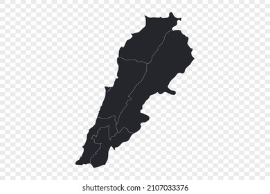 Lebanon map vector, isolated on transparent background