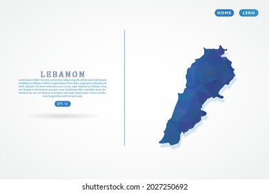 Lebanon map - World Map International vector template with polygon blue color gradient isolated on white background for education, website, banner - Vector illustration eps 10