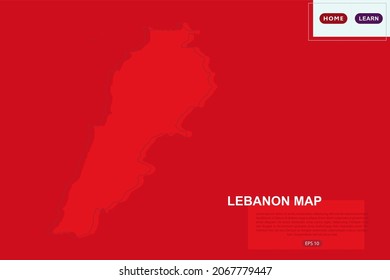 Lebanon Map - World Map International vector template with red color and outline sketch isolated on red background for education, design, website, banner - Vector illustration eps 10