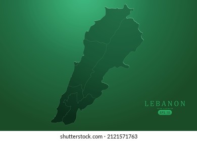 Lebanon Map - World Map International vector template with High detailed and Green gradient color isolated on green background for design, infographic - Vector illustration eps 10