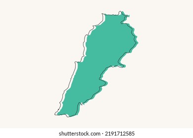 Lebanon Map - World map International vector template with black and green geometric shapes and lines style isolated on white background for design, infographic - Vector illustration eps 10