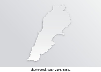 Lebanon Map - World map International vector template with 3D, paper style including shadow and white color on grey background for design, education, infographic - Vector illustration eps 10