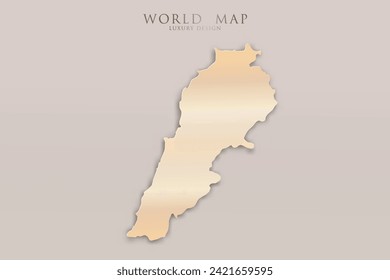 Lebanon Map - World map International vector template with 3D, gold luxury design including shadow on bright background for design, education, website, infographic - Vector illustration eps 10
