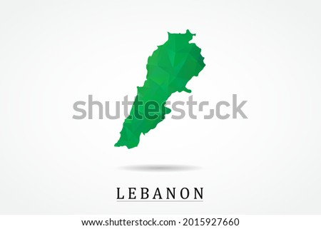 Lebanon Map - World Map International vector template, low polygon style with green color isolated on white background - Vector illustration eps 10
