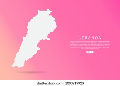 Lebanon Map - World map vector template with 3d white color on Pink gradient background for infographic - Vector illustration eps 10
