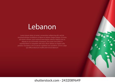 Lebanon national flag isolated on dark background with copyspace