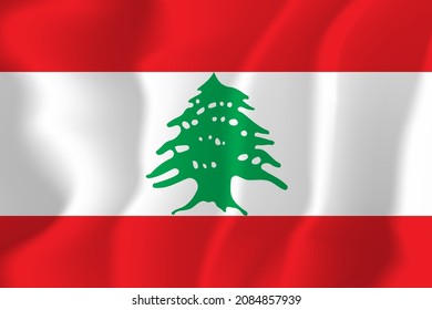 Lebanon National flag soft waving background illustration