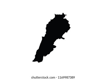 Lebanon outline map state shape country borders