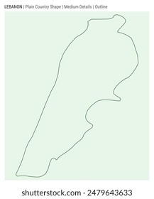 Mapa del país de Líbano. Medianos detalles. Estilo de esquema. Forma del Líbano. Ilustración vectorial.