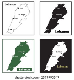 Lebanon region map vector illustration design