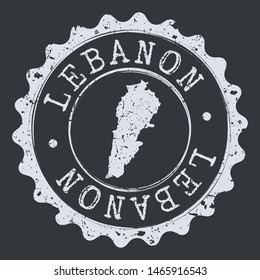 Lebanon Seal Map. Silhouette Postal Passport Stamp. Round Vector Icon Postmark.