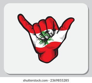 Lebanon Shaka Hand Good Vibes Flag