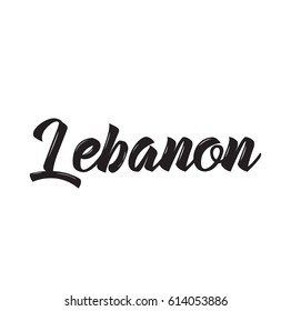 lebanon, text design. Vector calligraphy. Typography poster. Usable as background.