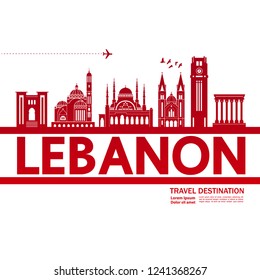 Lebanon Travel destination vector.