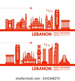 Lebanon Travel destination vector.