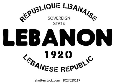 Lebanon typographic stamp. Typographic sign, badge or logo