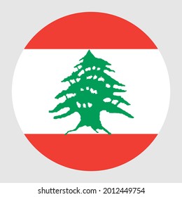 Bandera vectorial del Líbano aislada en fondo blanco. País asiático. Estado del Medio Oriente. Cartel de la insignia del Líbano.